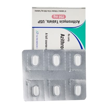Azithromycin  Unit-Dose  250mg  18 tablets/Box  packed as 3x6