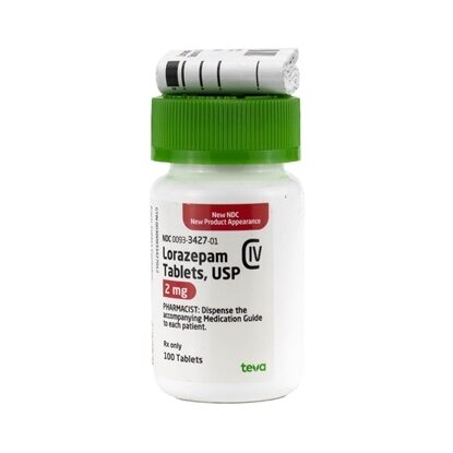 Lorazepam [C-IV], 2mg, 100 Tablets/Bottle