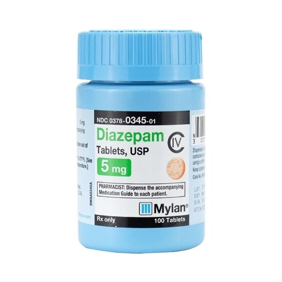 Diazepam CIV  5mg 100 TabletsBottle