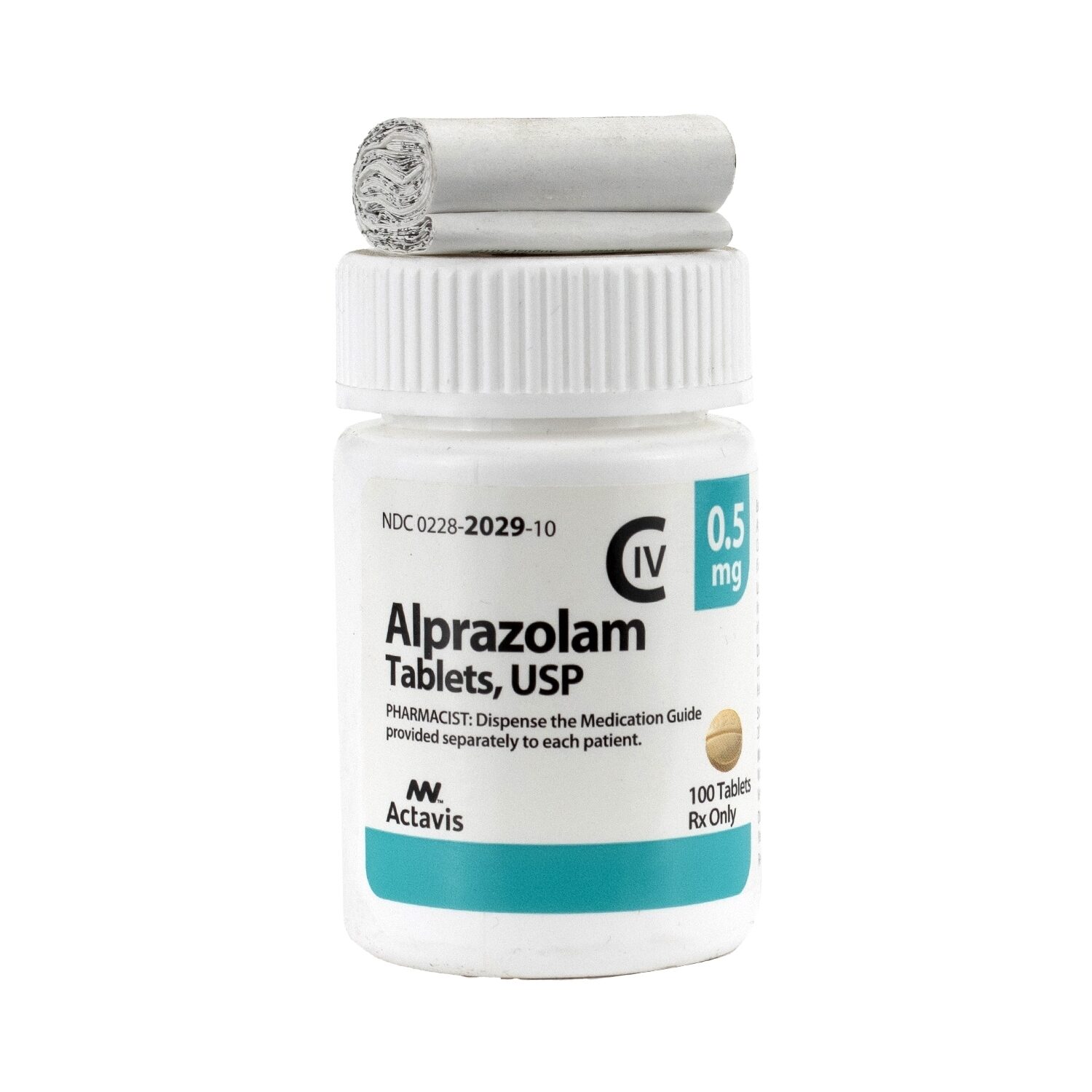 Alprazolam c iv 0 5mg 100 tablets bottle mcguff