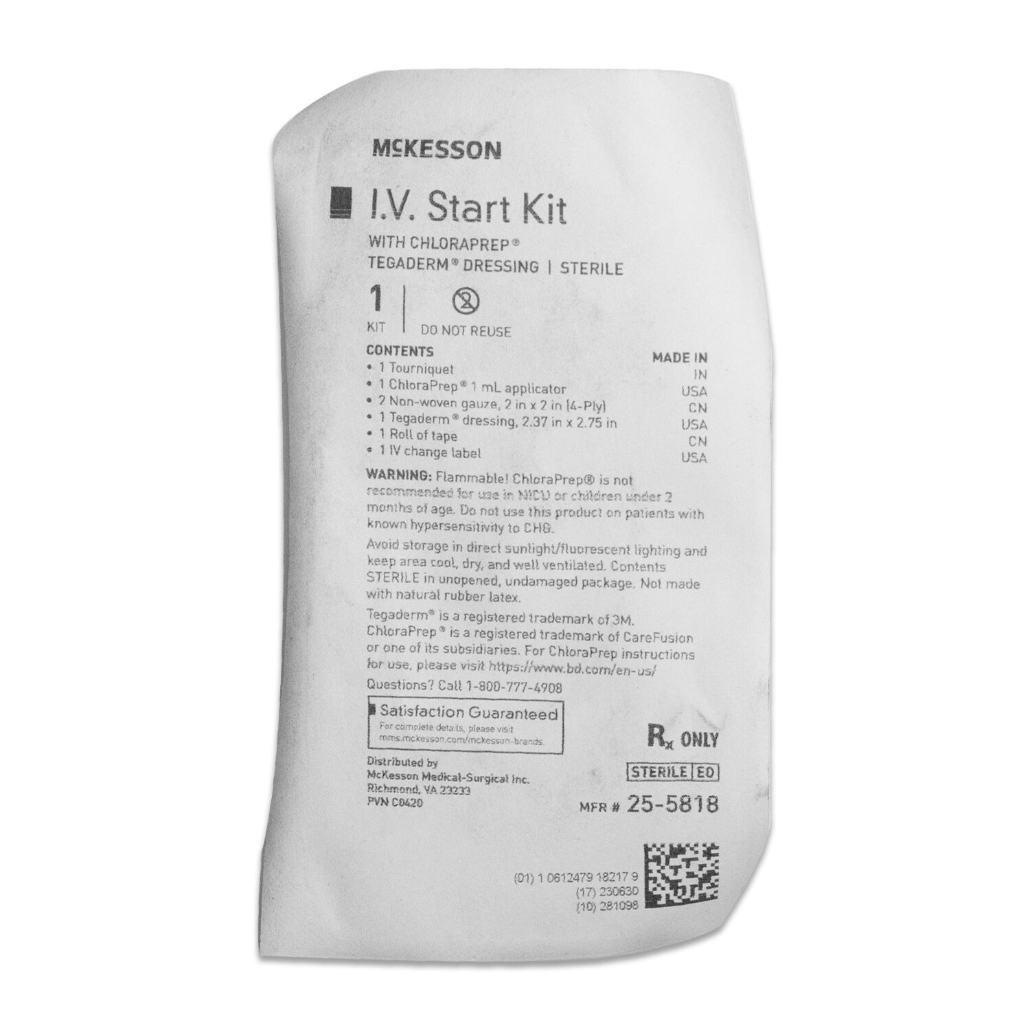 IV Start Kit w/Chloraprep and Tegaderm, 50/Case McGuff