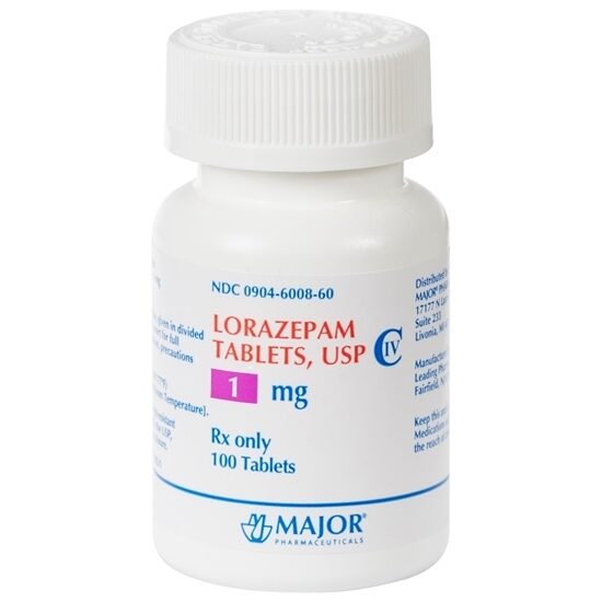 Lorazepam CIV 1mg 100 TabletsBottle