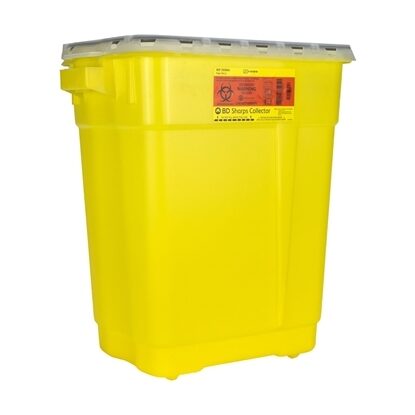 Chemo Collector, 9 Gallon, Yellow, Clear Slide-Top, Gasketed Each