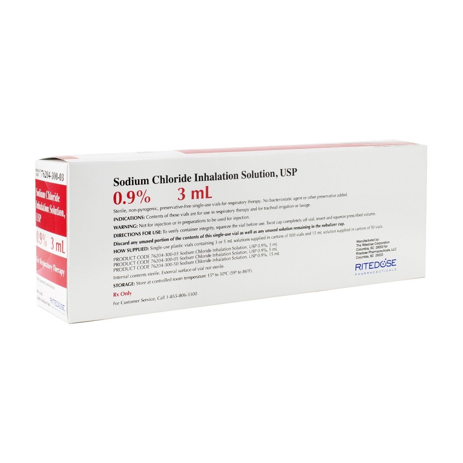 Sodium Chloride 0.9% Inhalation Solution, Unit Dose Vial 3 mL, 100/Tray | McGuff