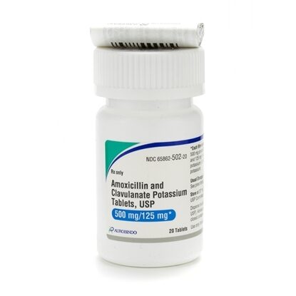 Amoxicillin/Potassium Clavulanate 500mg/125mg Tablets 20/Box