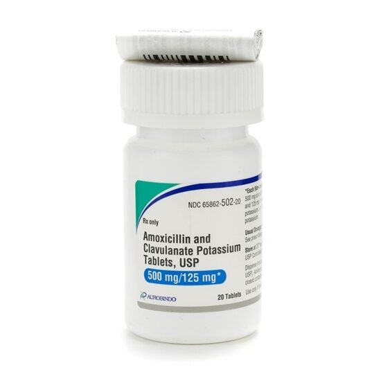 AmoxicillinPotassium Clavulanate   500mg125mg  Tablets  20Box
