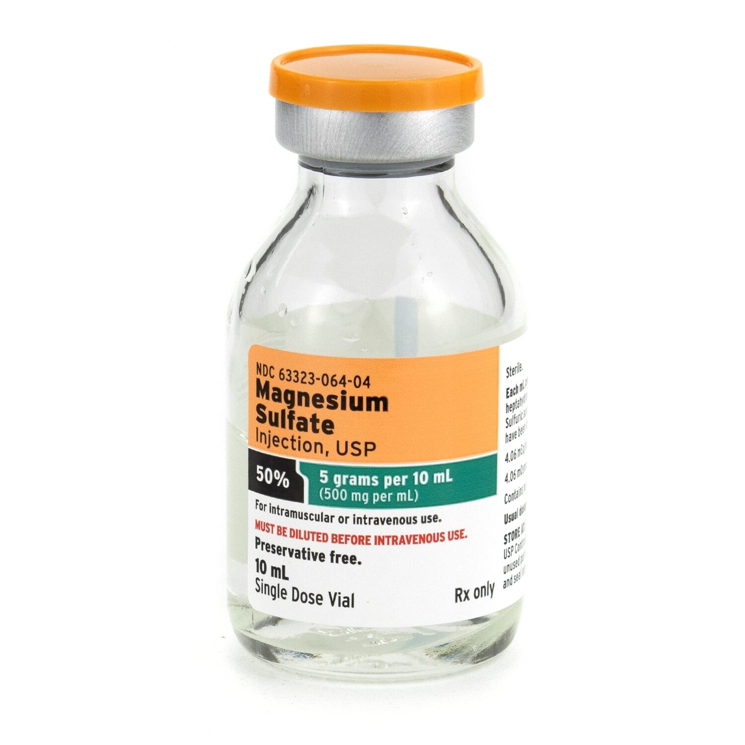 Magnesium Sulfate Injection 50, Single Dose Vial 10 mL, Each McGuff