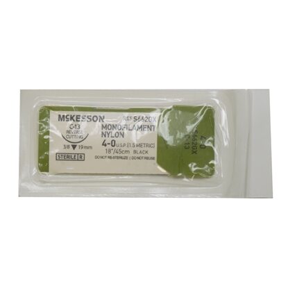 McKesson Non-Absorbable 4-0 Nylon Suture with FS-2 Needle, 12/Box