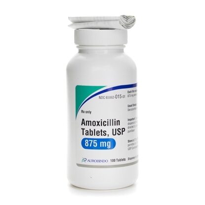 Amoxicillin, 875mg Tablets, 100/Bottle