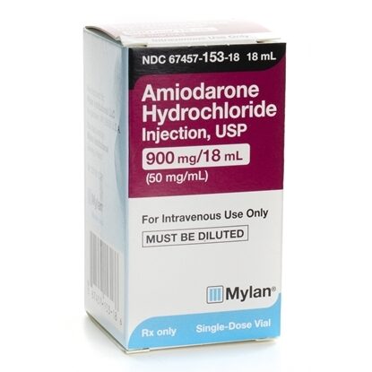 Amiodarone HCl, 50mg/mL, MDV, 18mL/Vial