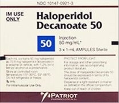 Haloperidol Decanoate, 50mg/mL, Ampules, 3x1mL/Tray