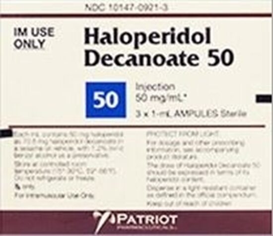 Haloperidol Decanoate 50mgmL Ampules 3x1mLTray