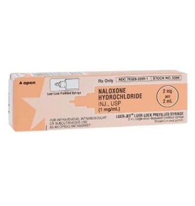 Naloxone HCl, 1mg/mL, 2mL, 10 Syringes/Box