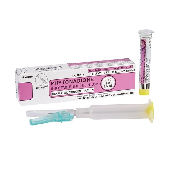 Vitamin K1 (Phytonadione), 1mg/0.5ml Prefilled Syringe 10/Pack McGuff