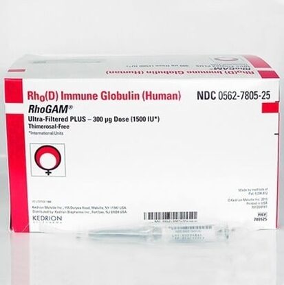Rhogam UF,   Rho(D) Immune Globulin, Prefilled Syringe,  25/Box