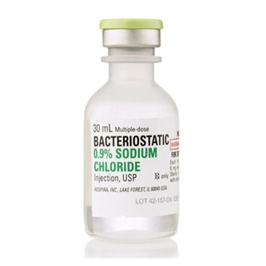 Sodium Chloride 09 Bacteriostatic Plastic 9mgmL MDV 30mL Vial