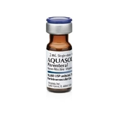 Aquasol A® Parenteral (Water-miscible Vitamin A palmitate), 50,000Iu/mL, Refrigerated, SDV w/Preserv. 2mL, Each
