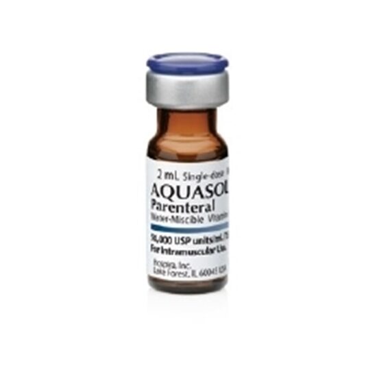 Aquasol A Parenteral Watermiscible Vitamin A palmitate 50000IumL Refrigerated SDV wPreserv 2mL Each