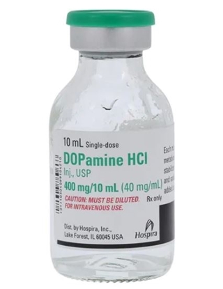 Dopamine HCl, 40mg/mL, SDV, 10mL, 25 Vials/Tray