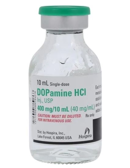 Dopamine HCl 40mgmL SDV 10mL 25 vials per tray