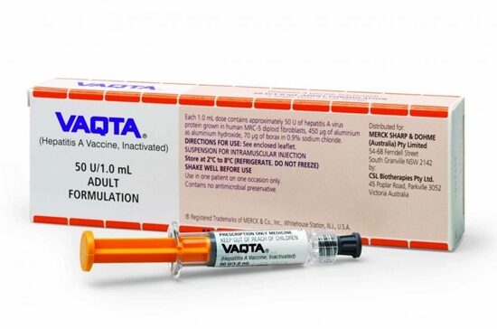 Vaccine Vaqta Hepatitis A 50U SDPF 10x1 mL Vial