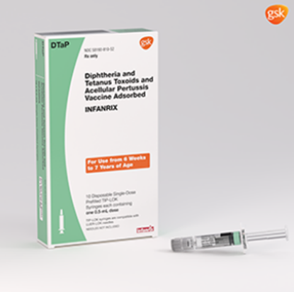 Vaccine, DTP, INFANRIX®, SDPF, 0.5mL,10 Vials/Tray, Non-Returnable