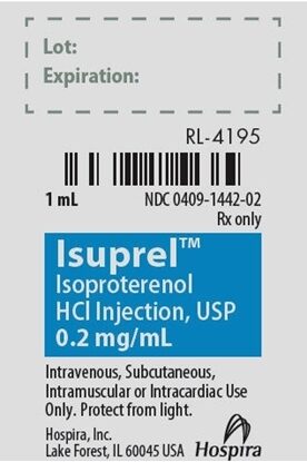 Isuprel®, (Isoproterenol HCl INJ USP), 0.02%, 1mL,  25 Ampules/Tray