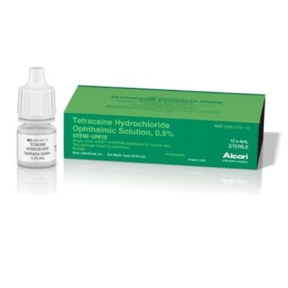 Tetracaine HCl, 0.50%, Ophthalmic Drops, 4mL, 12 Bottles/Tray