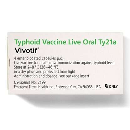 Vivotif Typhoid Vaccine Live Oral Ty21a Capsules, 4/Box