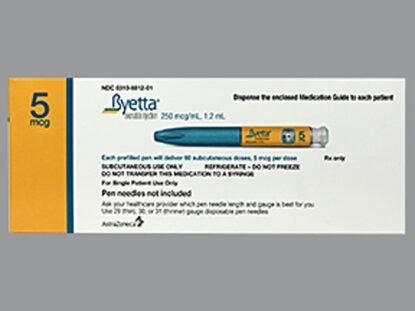 Byetta, 250mcg/mL, 1.2 mL/Pen, Each