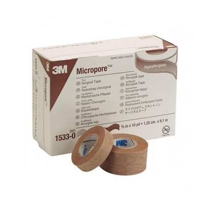 Tape, Micropore, Paper, 1/2" x 10 Yards, Surgical, Tan, 24/Box