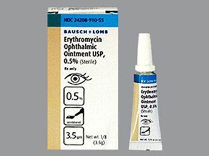 Erythromycin 0.5% Ophthalmic Ointment 3.5 g, Each
