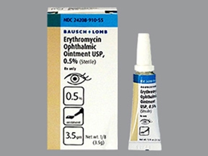 Erythromycin, 5mg/gm, Ophthalmic Ointment, 3.5Gram Tube