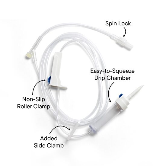Primary IV Administration Set With 1 Y-Port, 15 Micron Filter, 20 Drops/mL, 78" Tubing, 50/Case