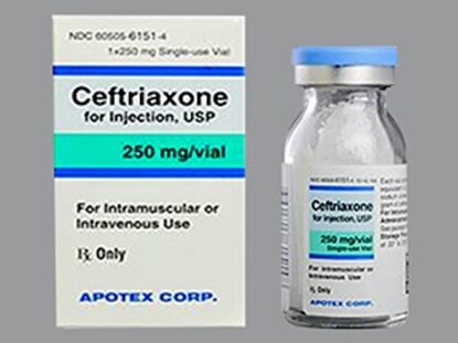 Ceftriaxone Sodium, Powder, 250mg Vial