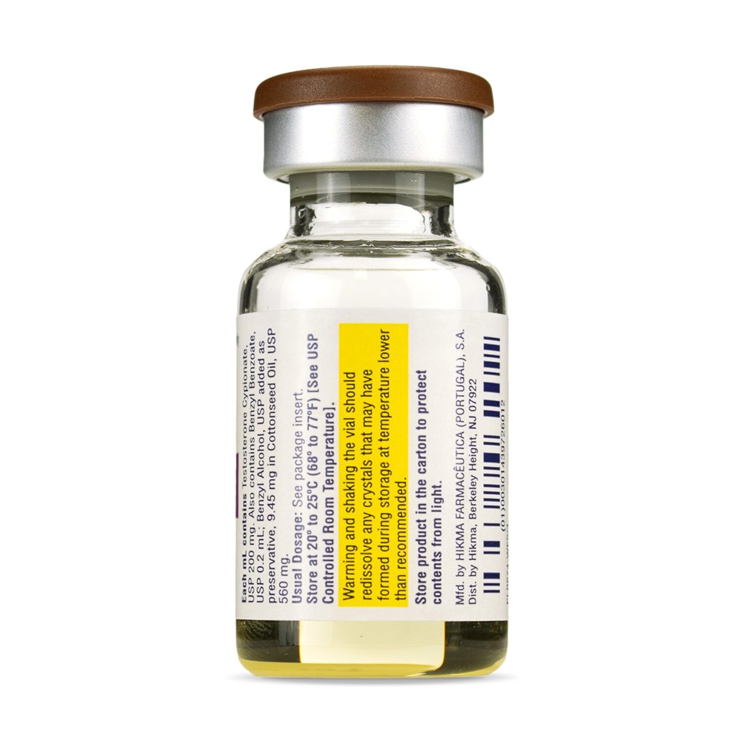 Testosterone Cypionate Injection 200 mg/mL, Multiple Dose Vial 10 mL