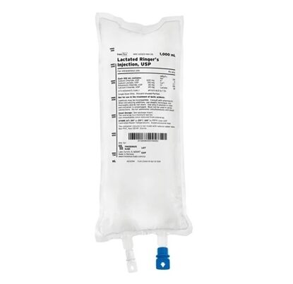 Lactated Ringer's IV Solution Injection, 1000 mL Freeflex® Bag, Latex/PVC/DEHP-free, 10/Case