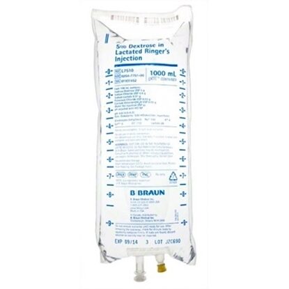 5% Dextrose in Lactated Ringer's IV Solution Injection, 1000 mL Excel® Bag, Latex/PVC/DEHP-free, 12/Case