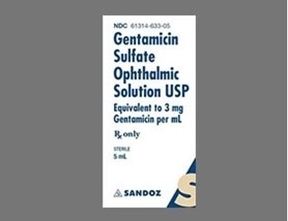 Gentamicin Sulfate 0.3% Ophthalmic Solutions 5 mL, Each
