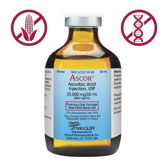 ASCOR® FDA-Approved Ascorbic Acid Injection (Vitamin C), USP, 500mg/mL, 50mL
