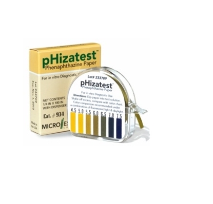pHizatest® Nitrazine PH test Paper 4.5 to 7.5 Range 1/4" x 15 ft, Each