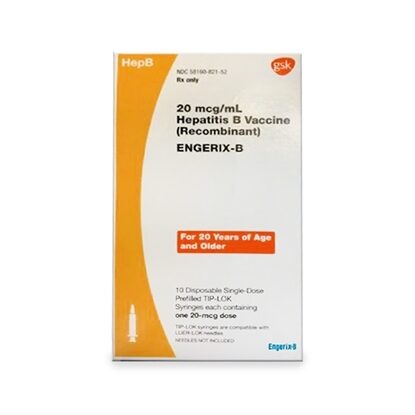 Engerix-B Hepatitis B Vaccine Adult 20 mcg/mL, Prefilled Syringe 1 mL