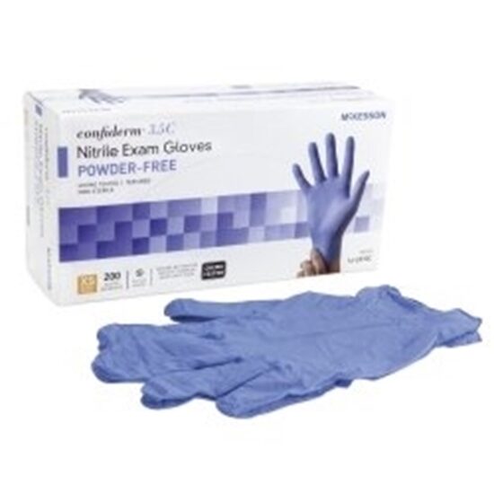 Confiderm® 3.5C X-Small Exam Glove Nitrile Standard Cuff Length Textured Fingertips Blue Chemo Tested, 100/Box