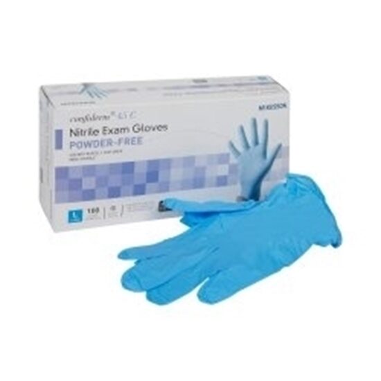 Exam Glove McKesson Confiderm 45C Large NonSterile Nitrile Standard Cuff Length Textured Fingertips Blue Chemo Tested