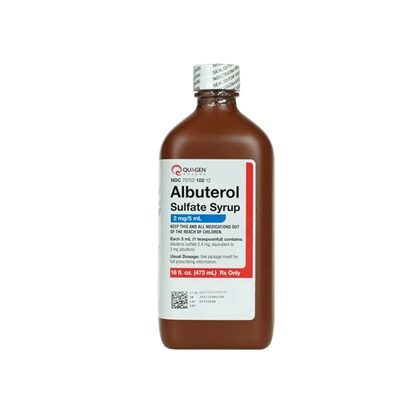 Albuterol Sulfate Syrup 2 mg/5 mL Oral Solution, 473 mL Bottle