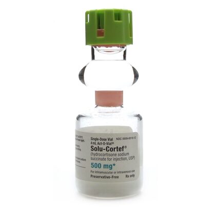 Solu-Cortef® Hydrocortisone Sodium Succinate Injection 500 mg/vial, Single Dose ACT-O-VIAL® 4 mL, Each (Expiring Soon)