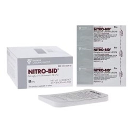 NitroBid Nitroglycerin Ointment USP 2 2 Ointment 1gm 48 FoilPaksBox