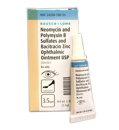 Neomycin and Polymyxin B Sulfates and Bacitracin Zinc Othalmic Ointment 3.5 g, Each