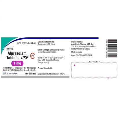 Alprazolam 1 mg Tablets, 100 Count