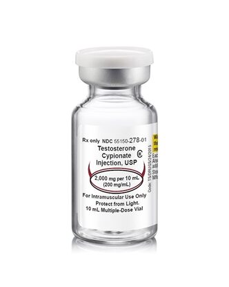 Testosterone Cypionate Injection 200 mg/mL, Multiple Dose Vial 10 mL, Each